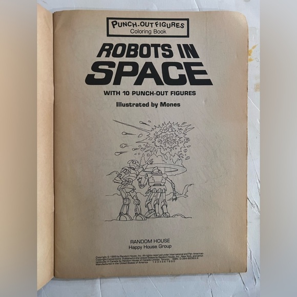 1989 ROBOTS IN SPACE Coloring Book Random House - Picture 4 of 5